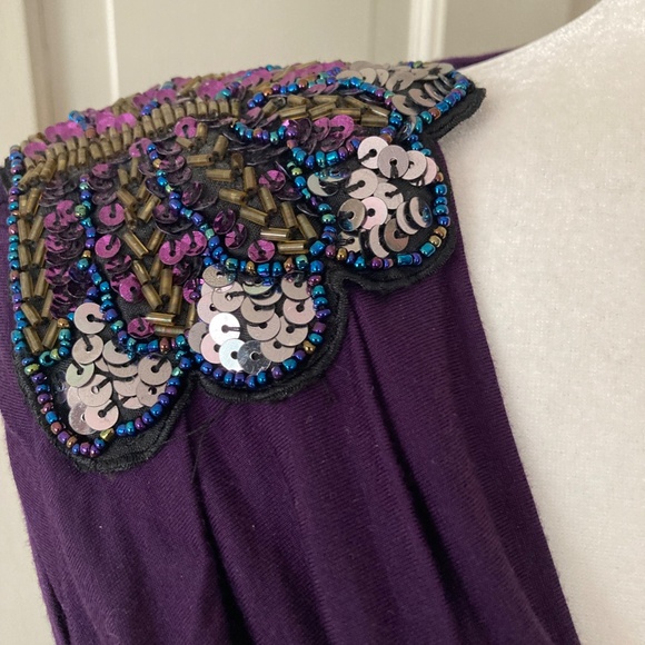 twenty-one Sleeveless Cowl Neck Knit Top w Embellished Shoulders SIZE S/P - Picture 3 of 13